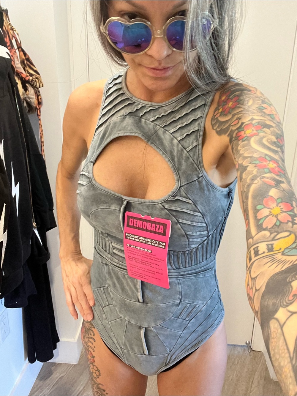 🩶NWT DEMOBAZA Pleiadian Original Body Suit Size Large (fits like S/M)💎 - Picture 2 of 12